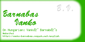 barnabas vanko business card
